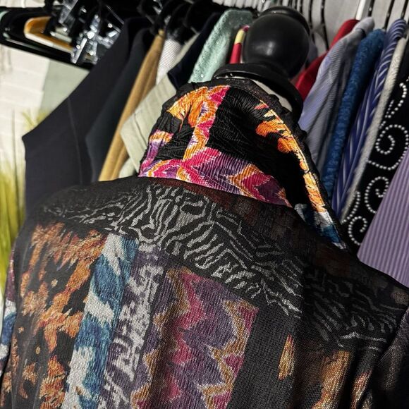 Alberto Makali Women’s M Colorblock Open Jacket Blazer Black Mesh Cover - Picture 5 of 9